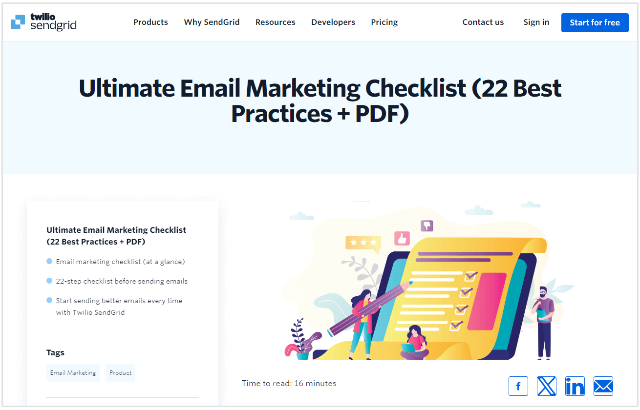 e-mailmarketing checklist